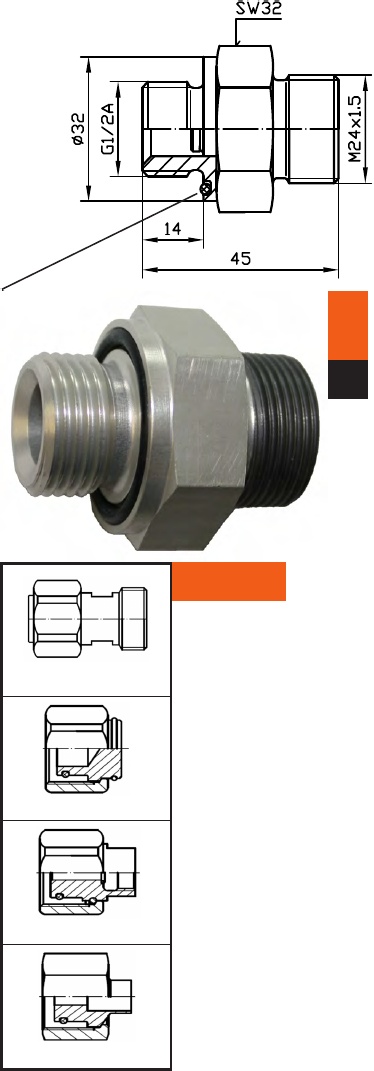 DILO SK-507-R007 V2  PN64  SF6 Gas Adapter with flange coupling on both ends 